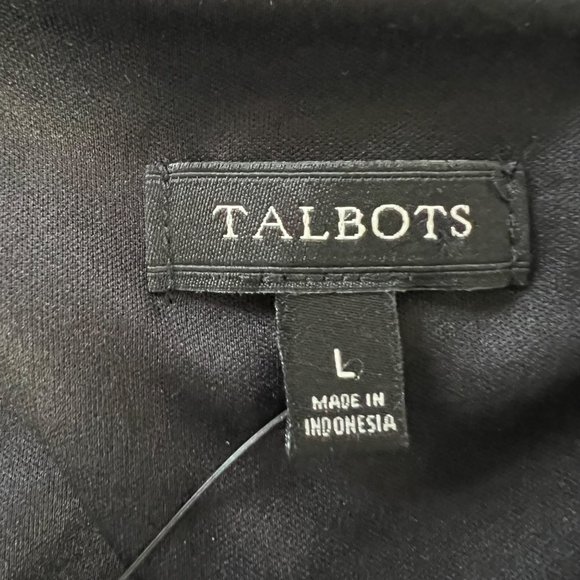 Talbots Womens Black Velvet Faux Wrap Sheath Dress V Neckline size Large - Picture 8 of 11